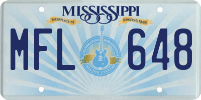 MS license plate MFL648