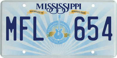 MS license plate MFL654