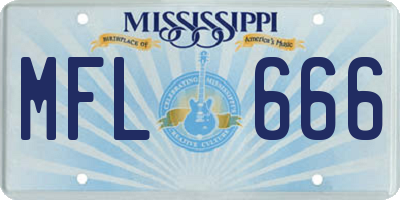 MS license plate MFL666
