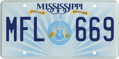MS license plate MFL669