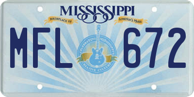 MS license plate MFL672