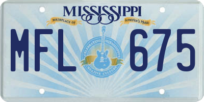 MS license plate MFL675