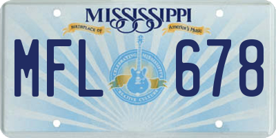 MS license plate MFL678