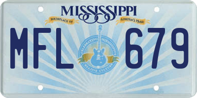 MS license plate MFL679