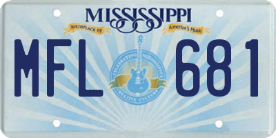 MS license plate MFL681
