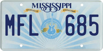 MS license plate MFL685