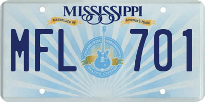 MS license plate MFL701