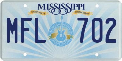 MS license plate MFL702