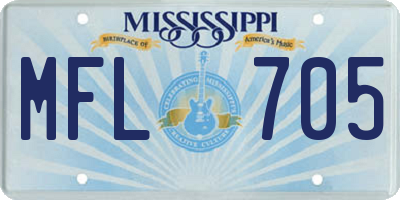 MS license plate MFL705
