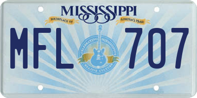 MS license plate MFL707