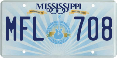 MS license plate MFL708