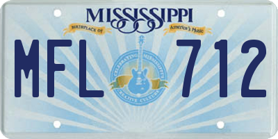 MS license plate MFL712