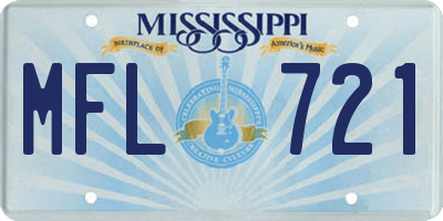 MS license plate MFL721