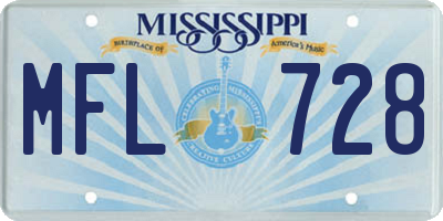 MS license plate MFL728