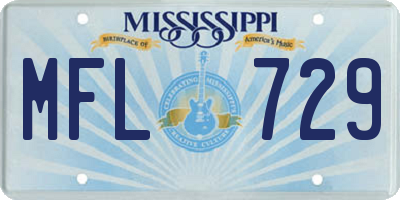 MS license plate MFL729