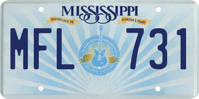 MS license plate MFL731