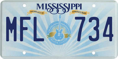 MS license plate MFL734