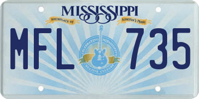 MS license plate MFL735