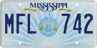 MS license plate MFL742