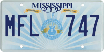 MS license plate MFL747