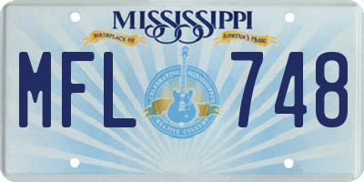 MS license plate MFL748