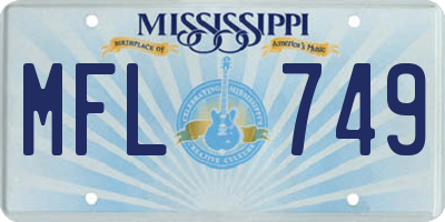 MS license plate MFL749