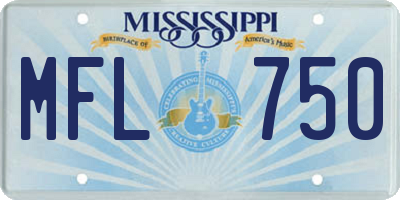 MS license plate MFL750