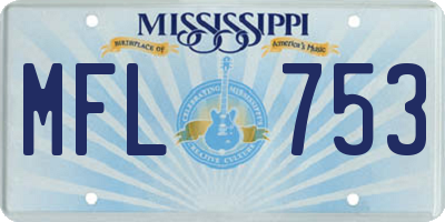MS license plate MFL753
