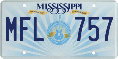 MS license plate MFL757