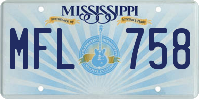 MS license plate MFL758