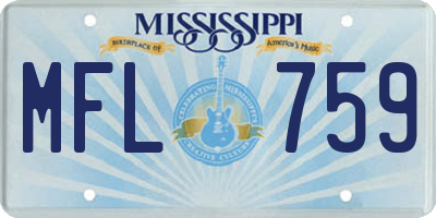 MS license plate MFL759