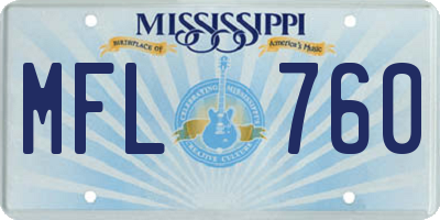 MS license plate MFL760