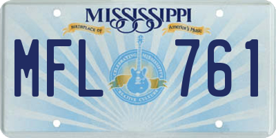 MS license plate MFL761