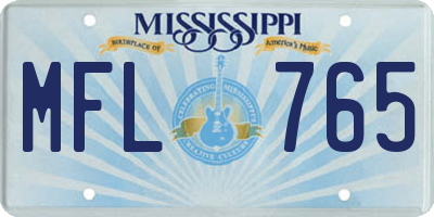 MS license plate MFL765