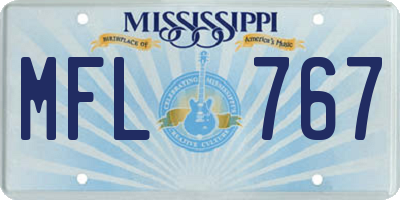MS license plate MFL767
