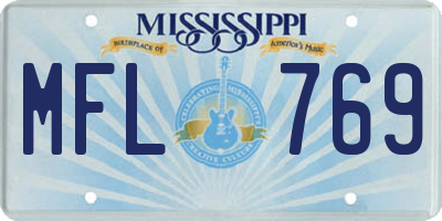 MS license plate MFL769