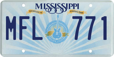 MS license plate MFL771