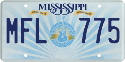 MS license plate MFL775
