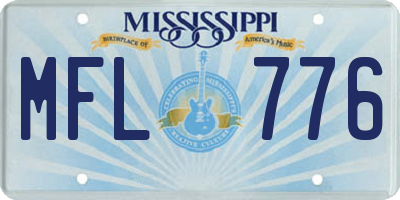 MS license plate MFL776