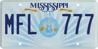 MS license plate MFL777