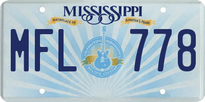 MS license plate MFL778