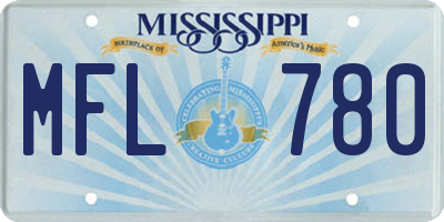 MS license plate MFL780
