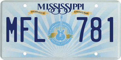 MS license plate MFL781