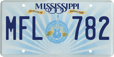MS license plate MFL782