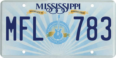 MS license plate MFL783