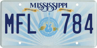 MS license plate MFL784