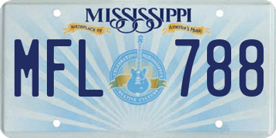 MS license plate MFL788