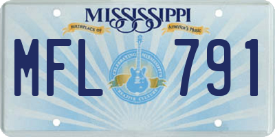 MS license plate MFL791