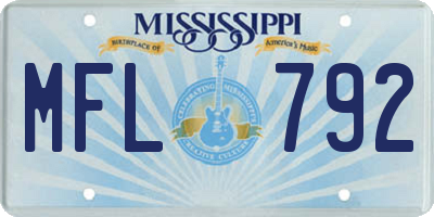 MS license plate MFL792
