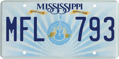 MS license plate MFL793